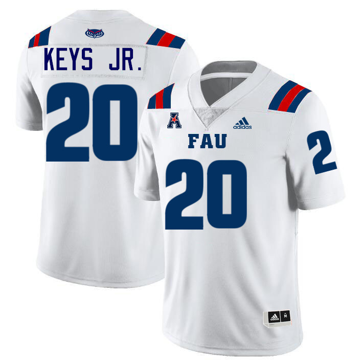 #20 Chris Keys Jr. FAU Jersey,Florida Atlantic Owls Football Jersey,Uniforms,Gears-White